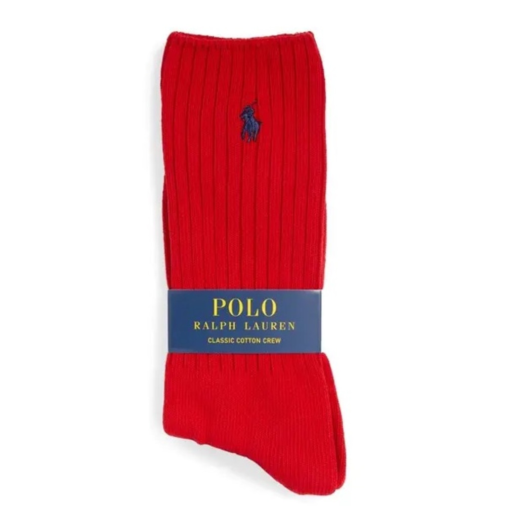 NWT Polo Ralph Lauren Red Trouser Egyptian Cotton Socks Mens Sz 43-46